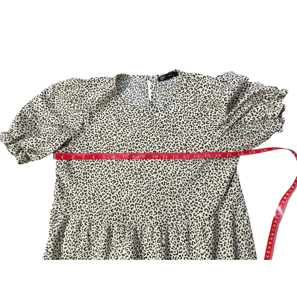 PRETTYGARDEN Maxi Dress S Brown and Cream Leopard Print - Picture 5 of 7